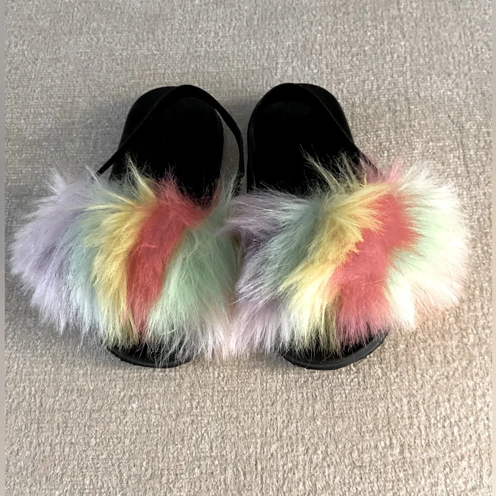 UNBRANDEDED FAUX FUR GIRLS SANDALS